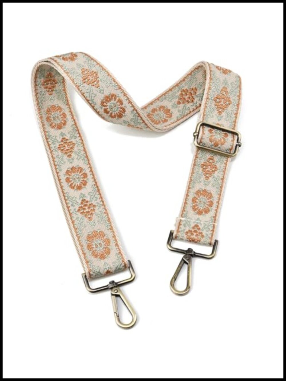 Adjustable Crossbody Purse Strap Retro Jacquard Embroidered Fabric 1.5 Inch Wide